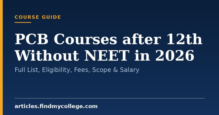 PCB Courses after 12th Without NEET in 2026: Full List, Eligibility, Fees, Scope & Salary