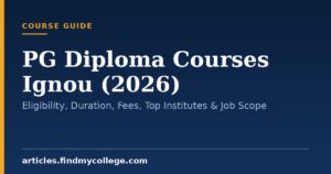PG Diploma Courses Ignou (2026): Eligibility, Duration, Fees, Top Institutes & Job Scope