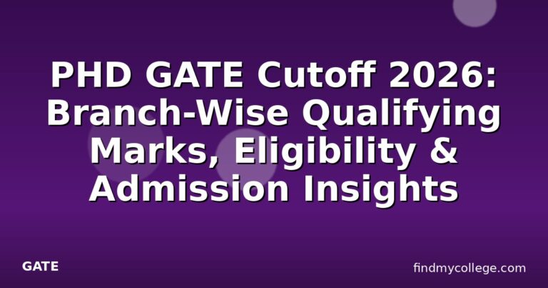 PHD GATE Cutoff 2026: Branch-Wise Qualifying Marks, Eligibility & Admission Insights