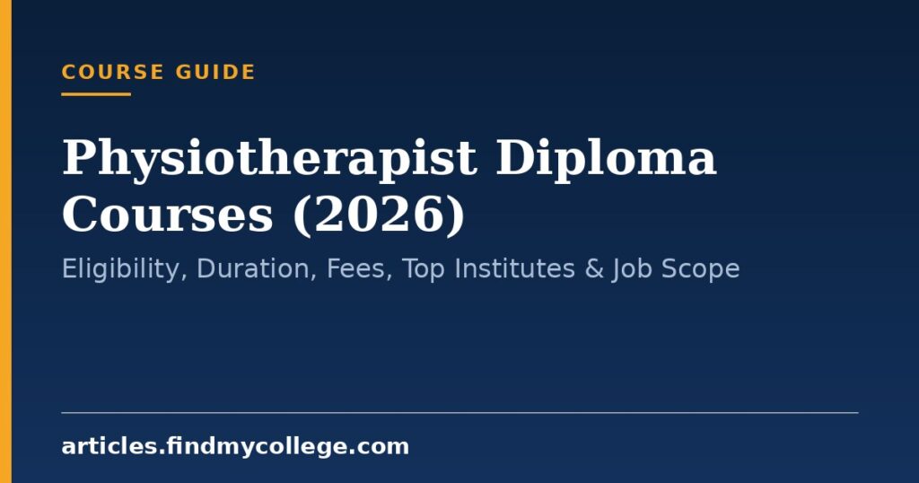 Physiotherapist Diploma Courses (2026): Eligibility, Duration, Fees, Top Institutes & Job Scope