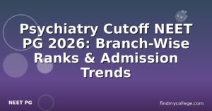 Psychiatry Cutoff NEET PG 2026: Branch-Wise Ranks & Admission Trends