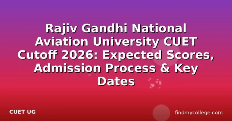 Rajiv Gandhi National Aviation University CUET Cutoff 2026: Expected Scores, Admission Process & Key Dates