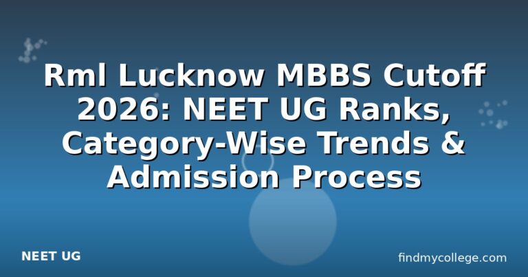 Rml Lucknow MBBS Cutoff 2026: NEET UG Ranks, Category-Wise Trends & Admission Process