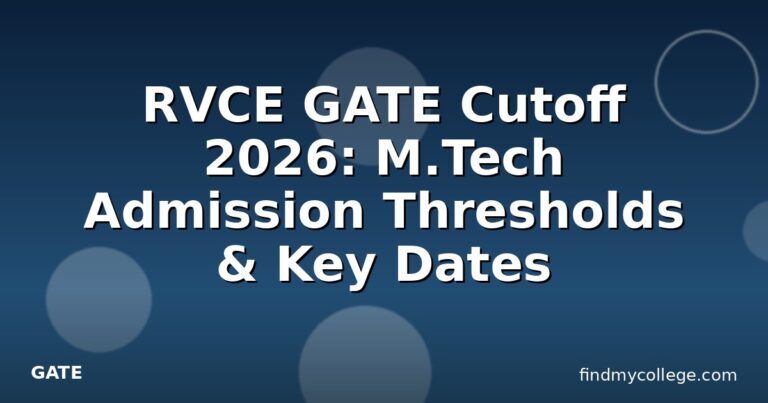 RVCE GATE Cutoff 2026: M.Tech Admission Thresholds & Key Dates