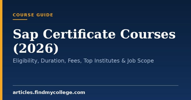 Sap Certificate Courses (2026): Eligibility, Duration, Fees, Top Institutes & Job Scope