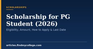 Scholarship for PG Student (2026): Eligibility, Amount, How to Apply & Last Date