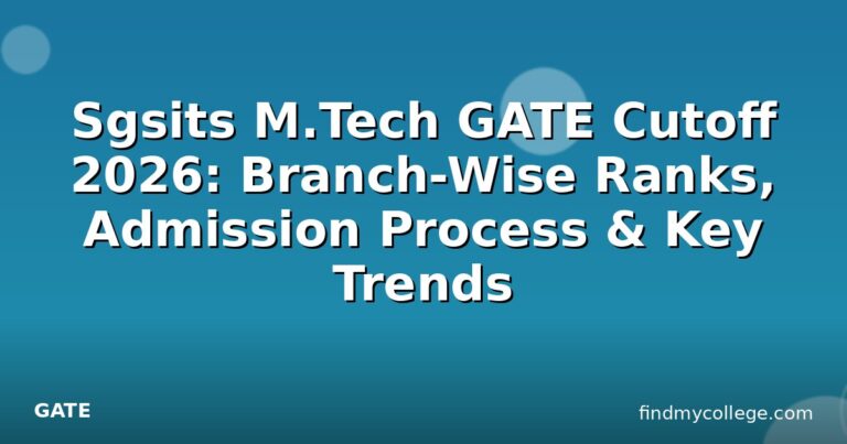 Sgsits M.Tech GATE Cutoff 2026: Branch-Wise Ranks, Admission Process & Key Trends