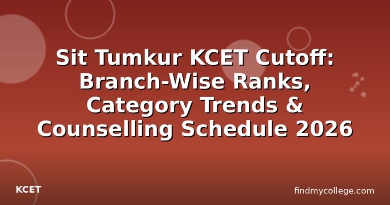 Sit Tumkur KCET Cutoff: Branch-Wise Ranks, Category Trends & Counselling Schedule 2026