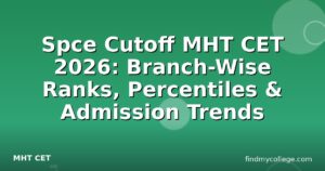 Spce Cutoff MHT CET 2026: Branch-Wise Ranks, Percentiles & Admission Trends