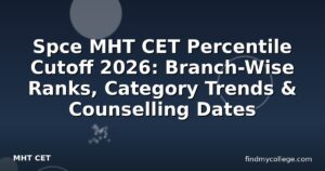 Spce MHT CET Percentile Cutoff 2026: Branch-Wise Ranks, Category Trends & Counselling Dates