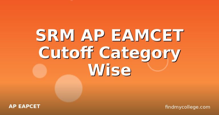 SRM AP EAMCET Cutoff Category Wise