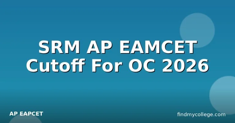 SRM AP EAMCET Cutoff For OC 2026