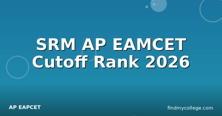 SRM AP EAMCET Cutoff Rank 2026