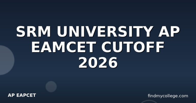 SRM UNIVERSITY AP EAMCET CUTOFF 2026