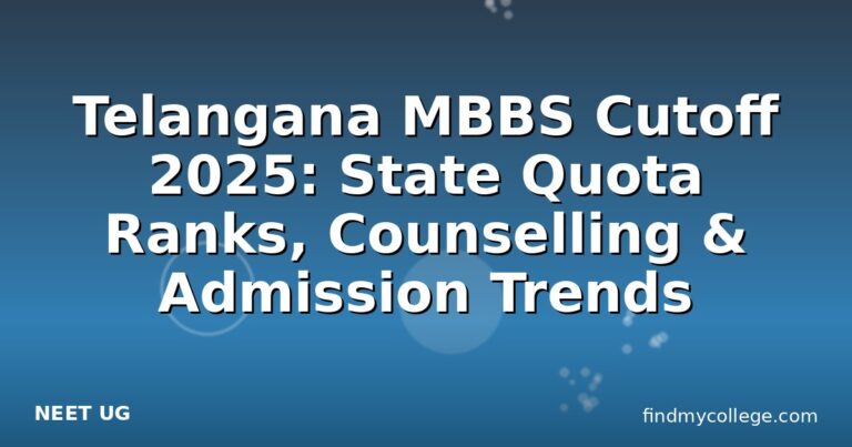 Telangana MBBS Cutoff 2025: State Quota Ranks, Counselling & Admission Trends