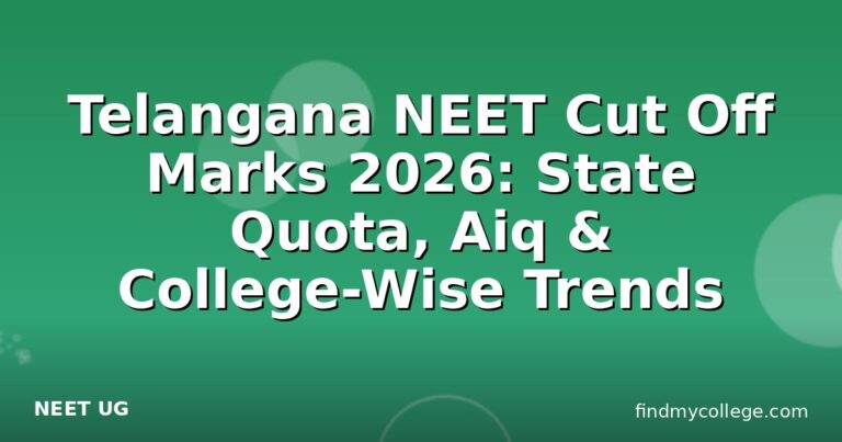 Telangana NEET Cut Off Marks 2026: State Quota, Aiq & College-Wise Trends