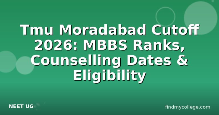 Tmu Moradabad Cutoff 2026: MBBS Ranks, Counselling Dates & Eligibility