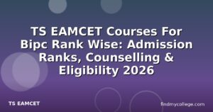 TS EAMCET Courses For Bipc Rank Wise: Admission Ranks, Counselling & Eligibility 2026