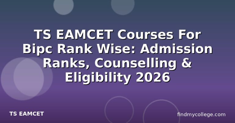 TS EAMCET Courses For Bipc Rank Wise: Admission Ranks, Counselling & Eligibility 2026