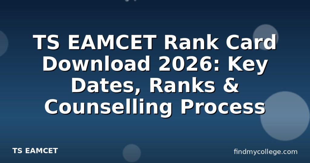 TS EAMCET Rank Card Download 2026: Key Dates, Ranks & Counselling ...