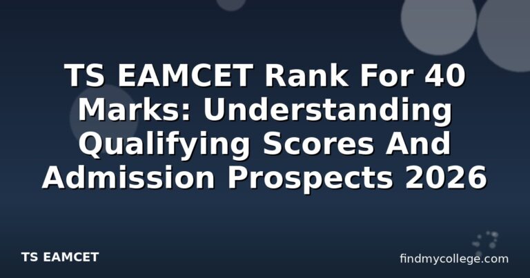 TS EAMCET Rank For 40 Marks: Understanding Qualifying Scores And Admission Prospects 2026