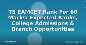 TS EAMCET Rank For 60 Marks: Expected Ranks, College Admissions & Branch Opportunities