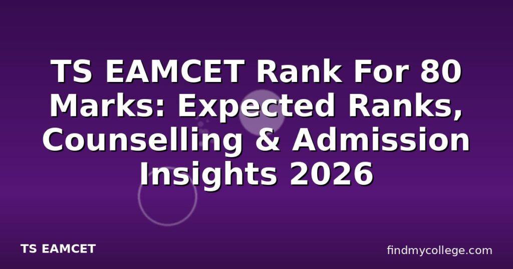 TS EAMCET Rank For 80 Marks: Expected Ranks, Counselling & Admission ...