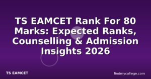 TS EAMCET Rank For 80 Marks: Expected Ranks, Counselling & Admission Insights 2026