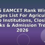 TS EAMCET Rank Wise Colleges List For Agriculture: Top Institutions, Closing Ranks & Admission Trends 2026