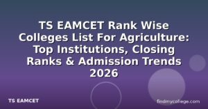 TS EAMCET Rank Wise Colleges List For Agriculture: Top Institutions, Closing Ranks & Admission Trends 2026
