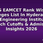 TS EAMCET Rank Wise Colleges List In Hyderabad: Top Engineering Institutes, Branch Cutoffs & Admission Insights 2026