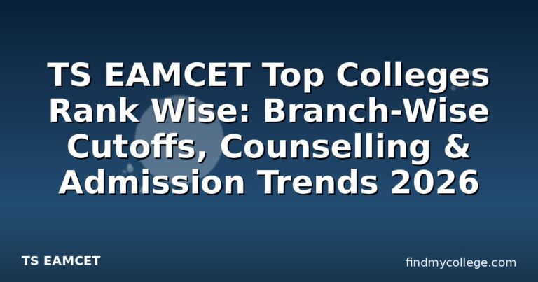 TS EAMCET Top Colleges Rank Wise: Branch-Wise Cutoffs, Counselling & Admission Trends 2026