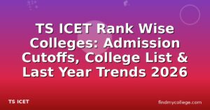 TS ICET Rank Wise Colleges: Admission Cutoffs, College List & Last Year Trends 2026
