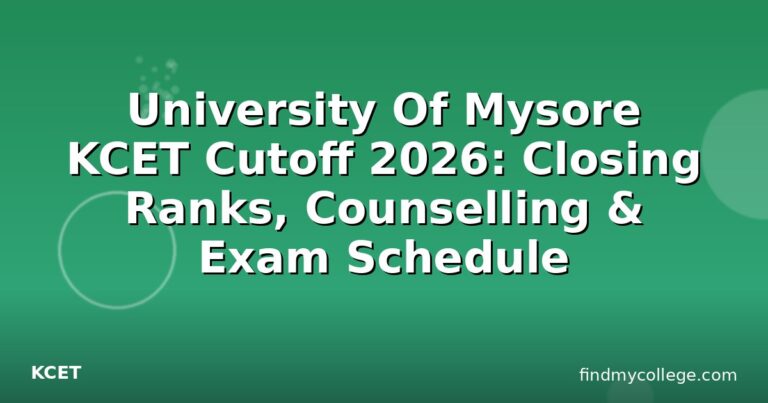 University Of Mysore KCET Cutoff 2026: Closing Ranks, Counselling & Exam Schedule