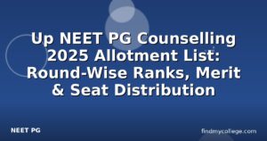 Up NEET PG Counselling 2025 Allotment List: Round-Wise Ranks, Merit & Seat Distribution