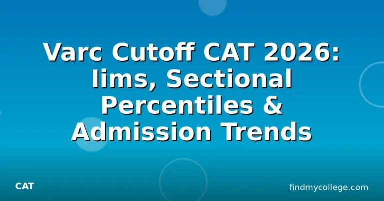 Varc Cutoff CAT 2026: Iims, Sectional Percentiles & Admission Trends