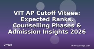 VIT AP Cutoff Viteee: Expected Ranks, Counselling Phases & Admission Insights 2026