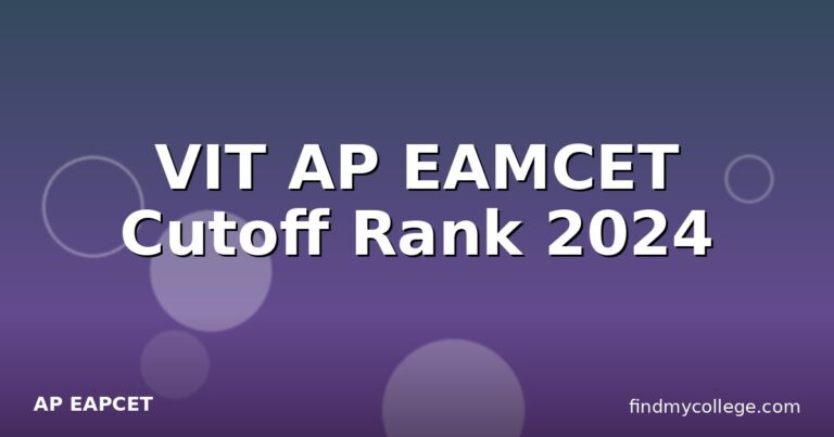 VIT AP EAMCET Cutoff Rank 2024