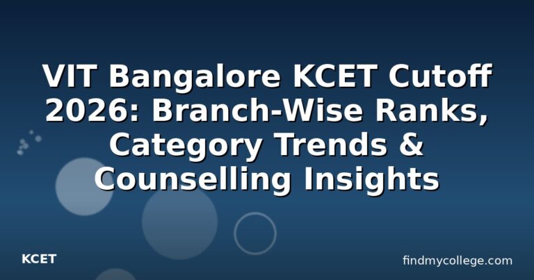 VIT Bangalore KCET Cutoff 2026: Branch-Wise Ranks, Category Trends & Counselling Insights