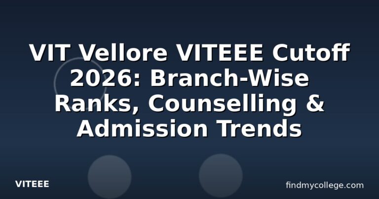VIT Vellore VITEEE Cutoff 2026: Branch-Wise Ranks, Counselling & Admission Trends