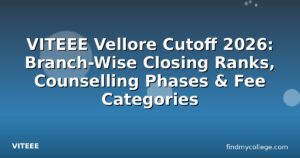 VITEEE Vellore Cutoff 2026: Branch-Wise Closing Ranks, Counselling Phases & Fee Categories