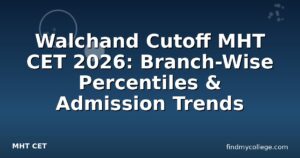 Walchand Cutoff MHT CET 2026: Branch-Wise Percentiles & Admission Trends