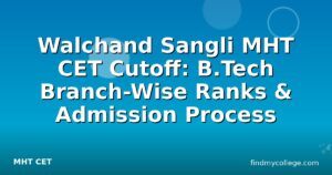 Walchand Sangli MHT CET Cutoff: B.Tech Branch-Wise Ranks & Admission Process