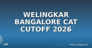 WELINGKAR BANGALORE CAT CUTOFF 2026