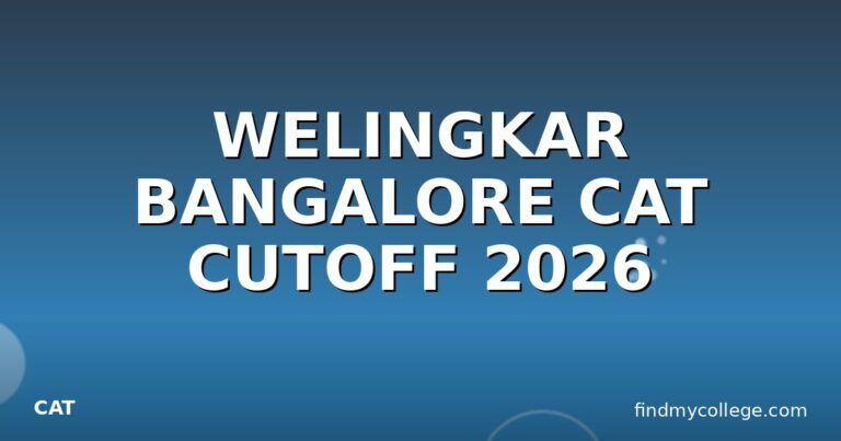 WELINGKAR BANGALORE CAT CUTOFF 2026