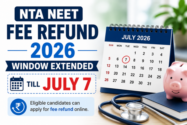 NTA NEET Fee Refund 2026 Window Extended Till July 7
