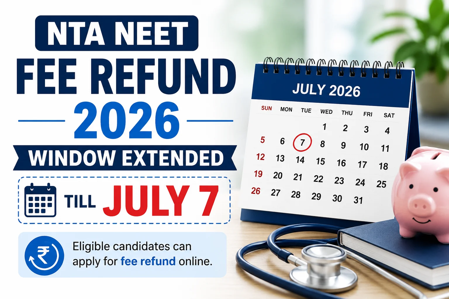 NTA NEET Fee Refund 2026 Window Extended Till July 7