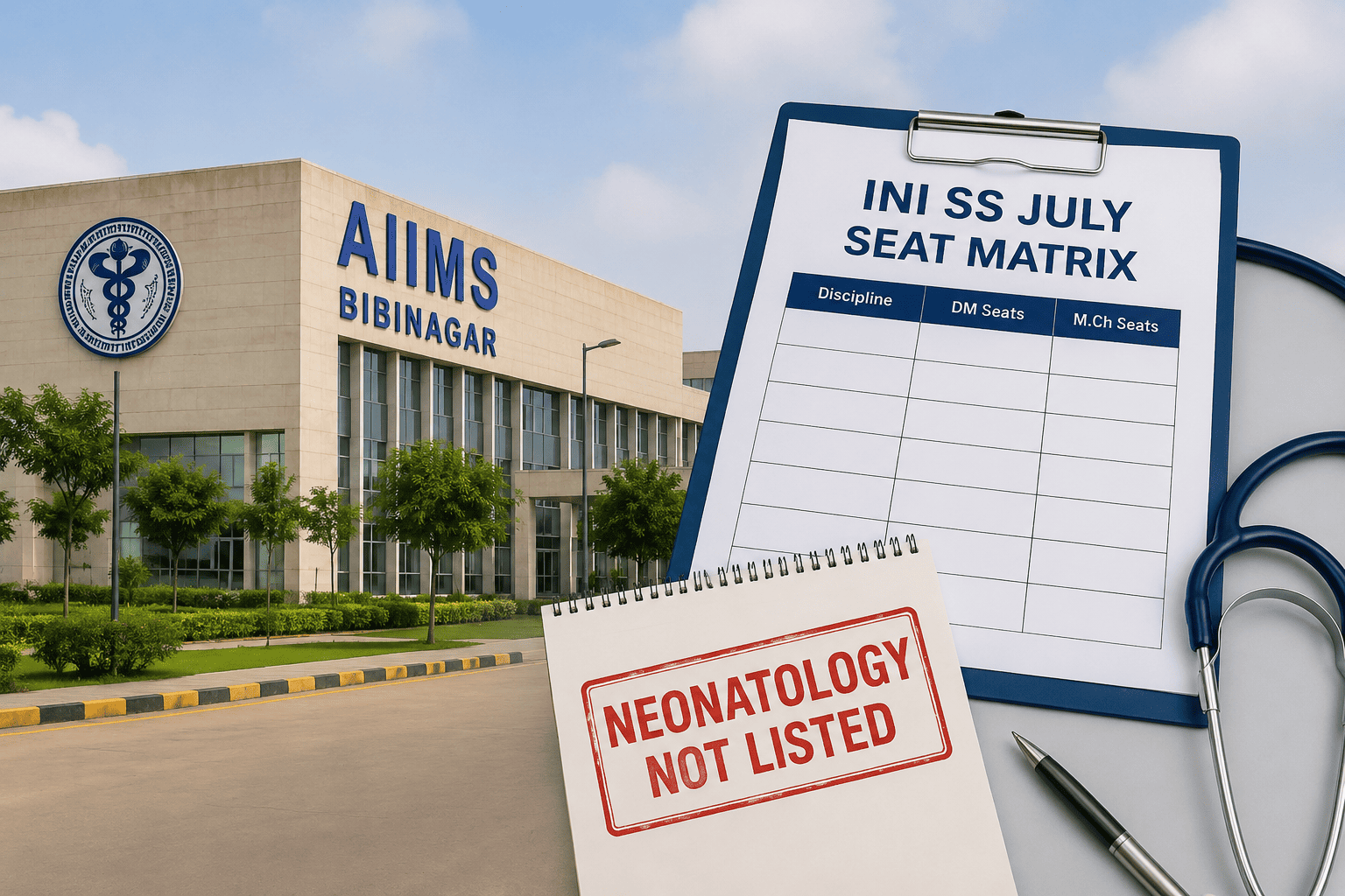 AIIMS Bibinagar DM/M.Ch Admissions 2026: INI SS July Seat Matrix Released; Neonatology Not Listed