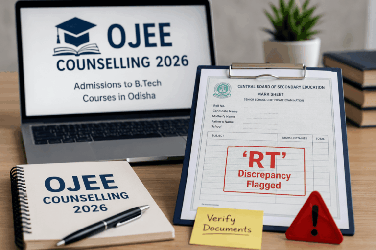 OJEE Counselling 2026: ‘RT’ Status on CBSE Mark Sheets Flags Discrepancy