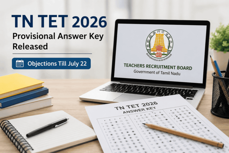 TN TET 2026 Provisional Answer Key Released at trb.tn.gov.in; Objections Till July 22
